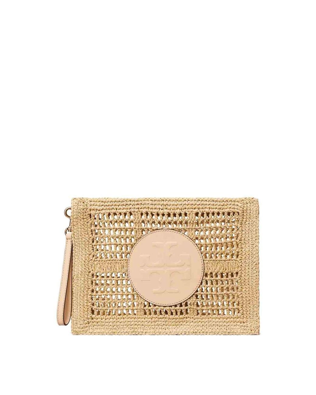 Tory Burch Ella Hand-Crocheted Pouch Natural