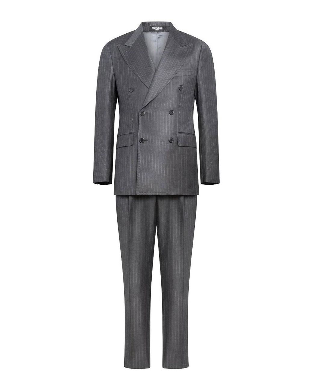 Franzese Collection Gray Pinstriped Ing Loro Australis Suit for men
