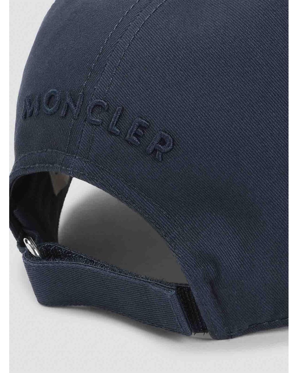 Cotton Baseball Cap-Uomo di Moncler in Blue da Uomo