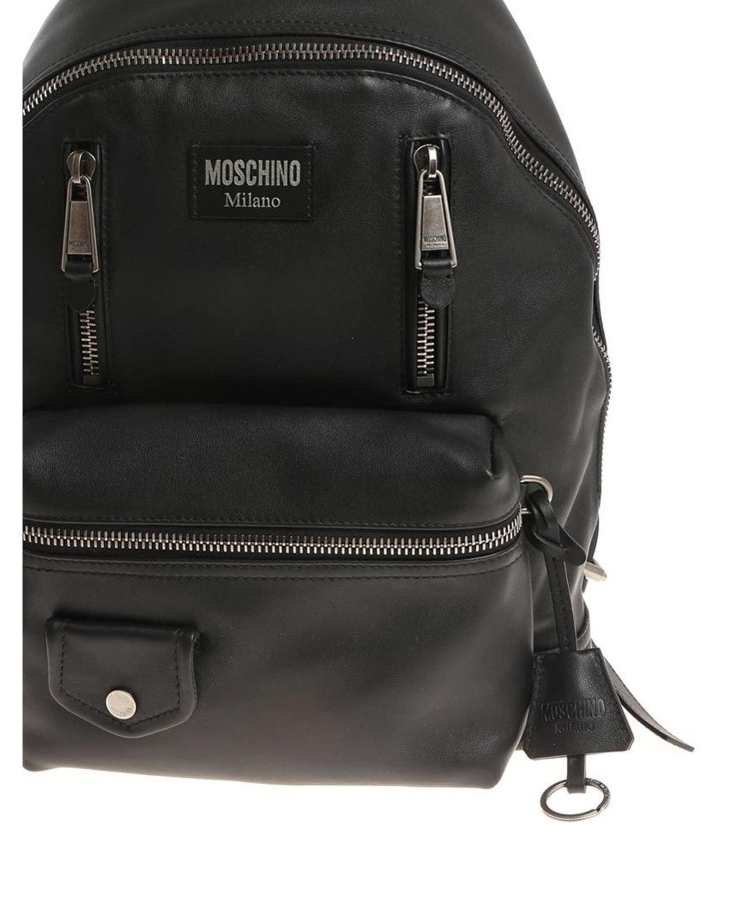 Moschino Black Biker Backpack for men