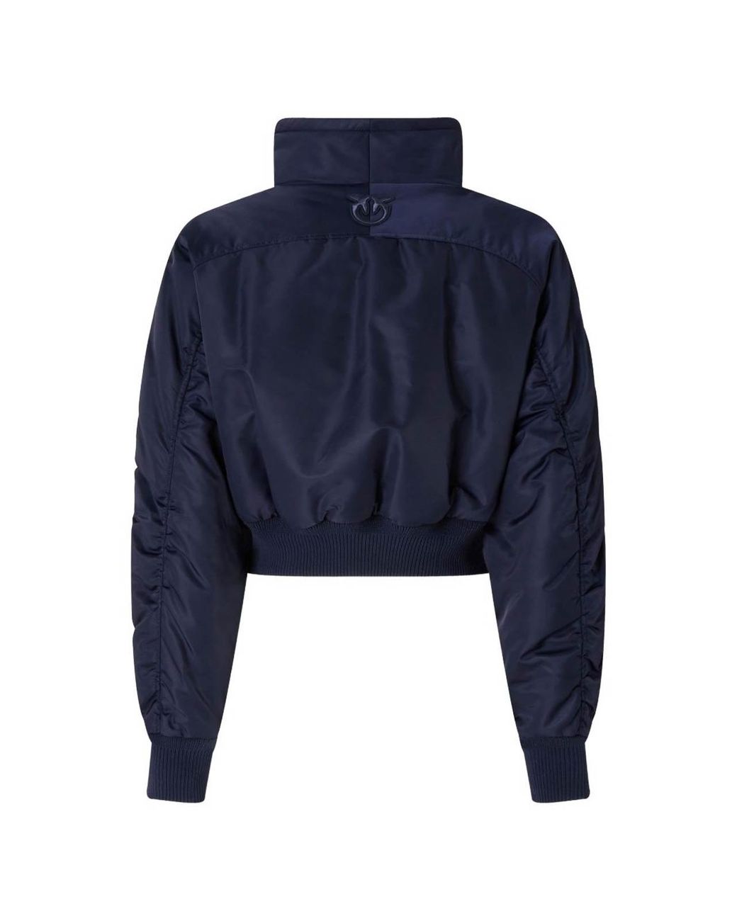 Pinko Blue Short Pinot Bomber Jacket With High Collar