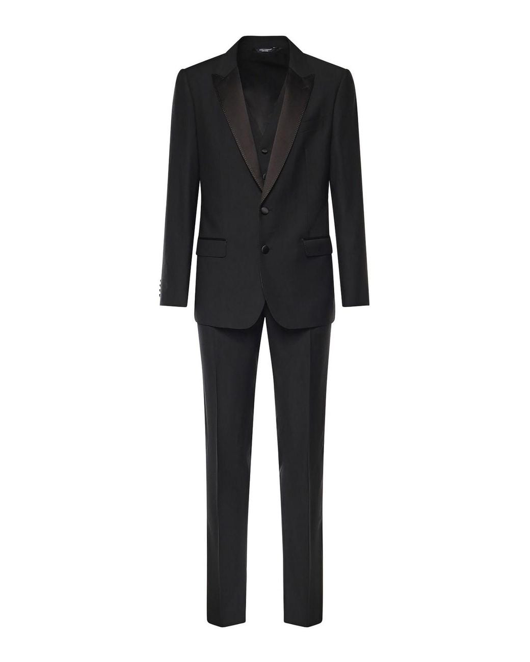 Dolce & Gabbana Black Three-Piece Tuxedo Suit for men