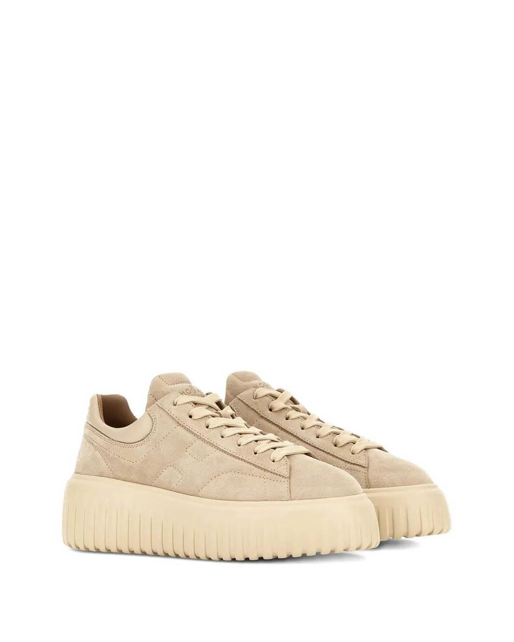 Hogan Natural H-Stripes Suede Sneakers