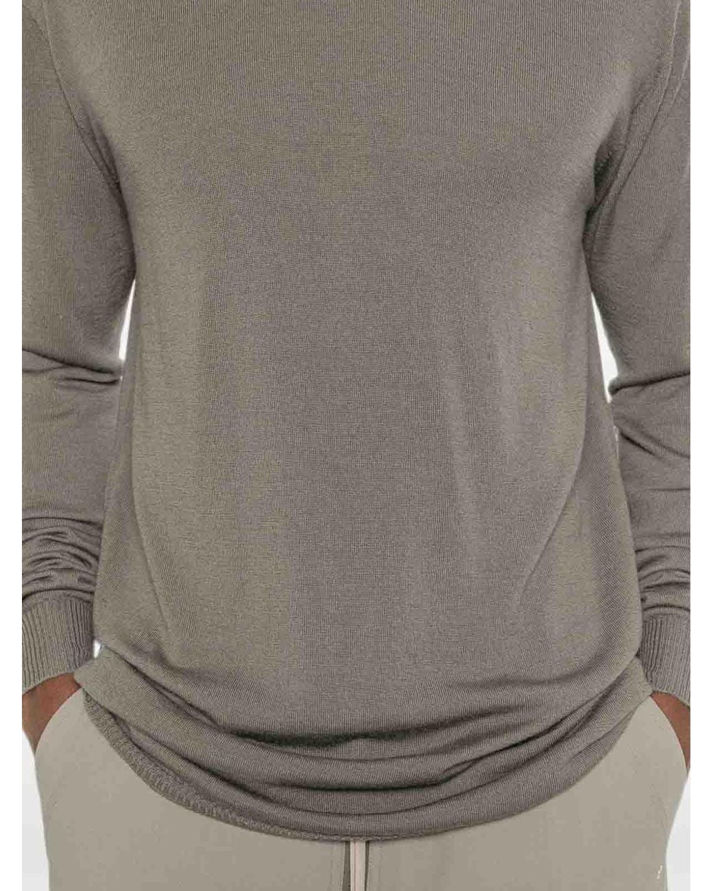 Rick Owens Gray Crew-Neck Sweater for men