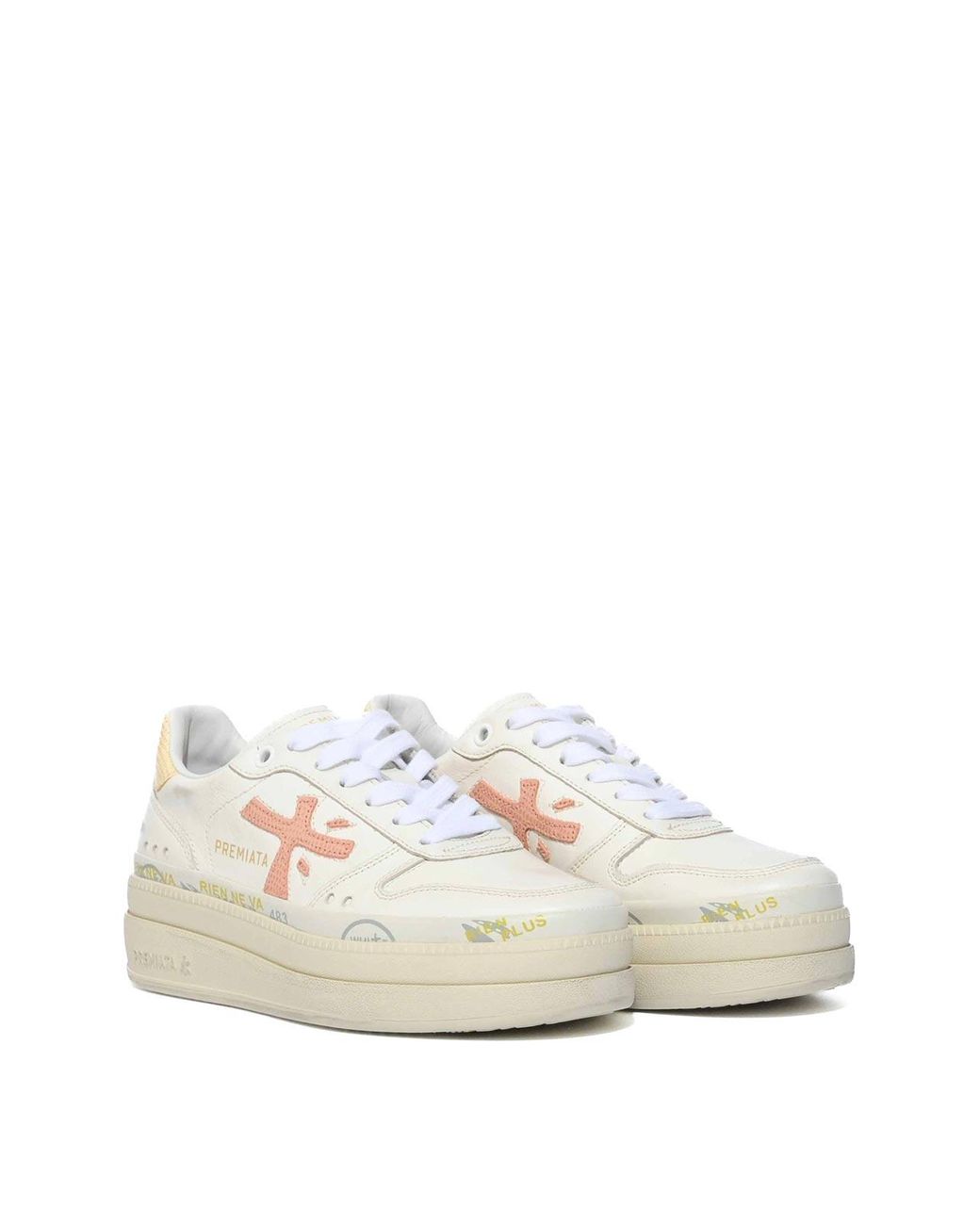 Premiata White Micol 8196 Leather Sneakers