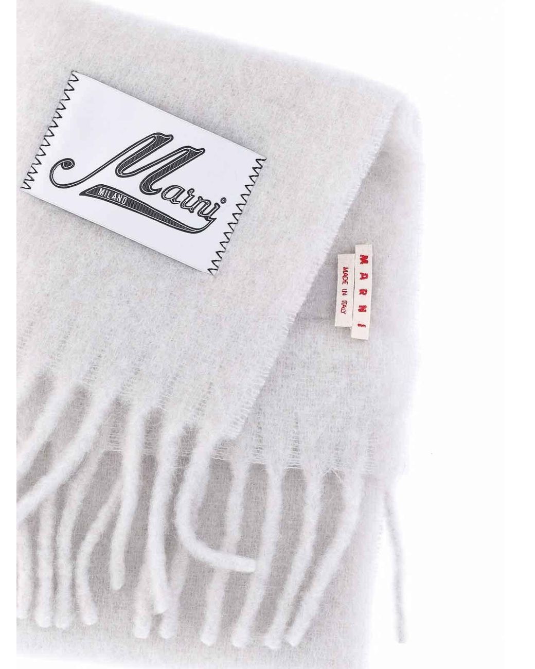 Marni White Alpaca Blend Scarf