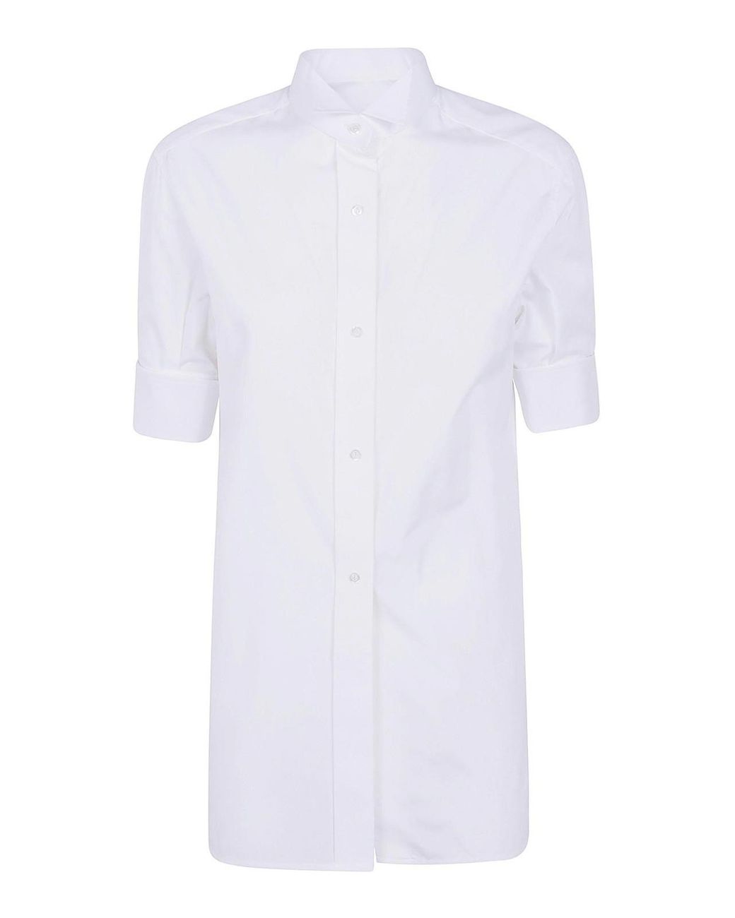 Maison Margiela White Snapped Button Short Sleeves Shirt