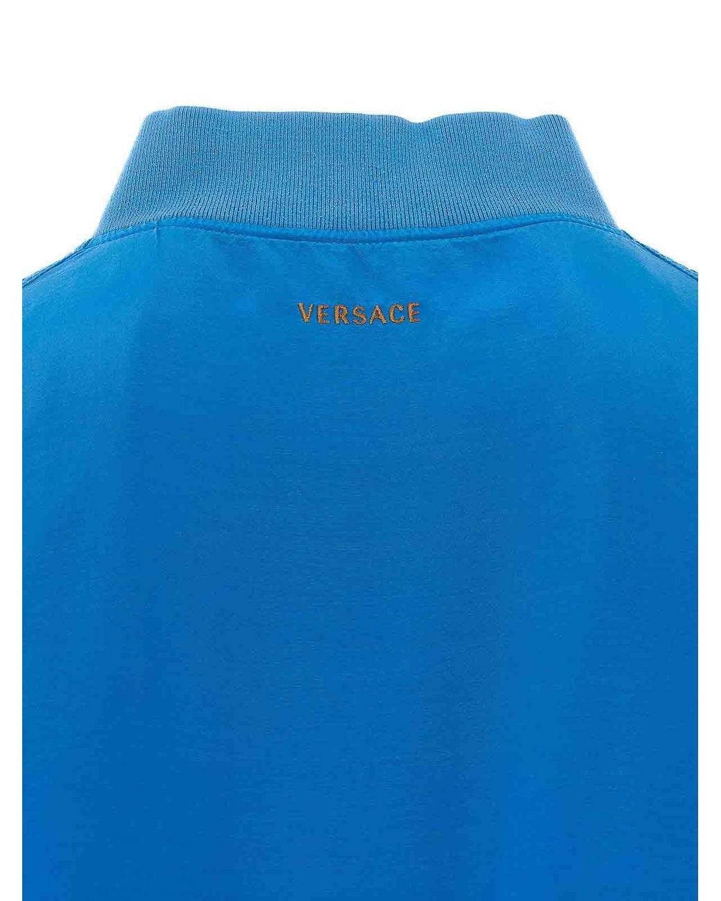 Versace Blue Silk-Poplin Zip Blouson