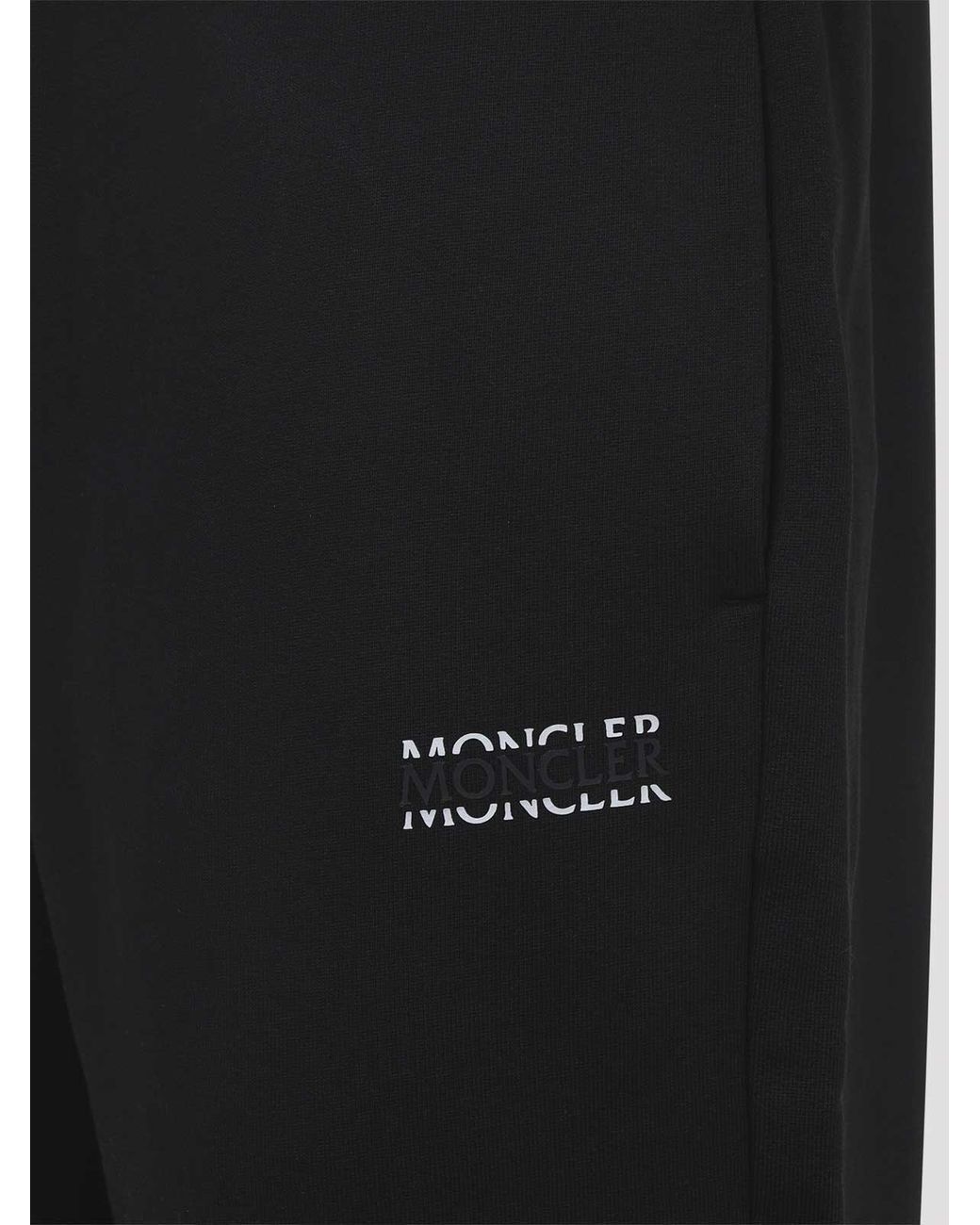 Moncler Black Cotton Track Pants for men