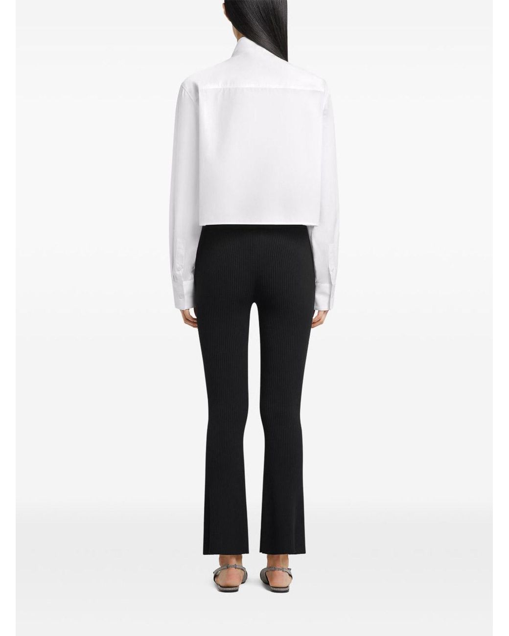 Courreges Black Ribbed Knitted Trousers