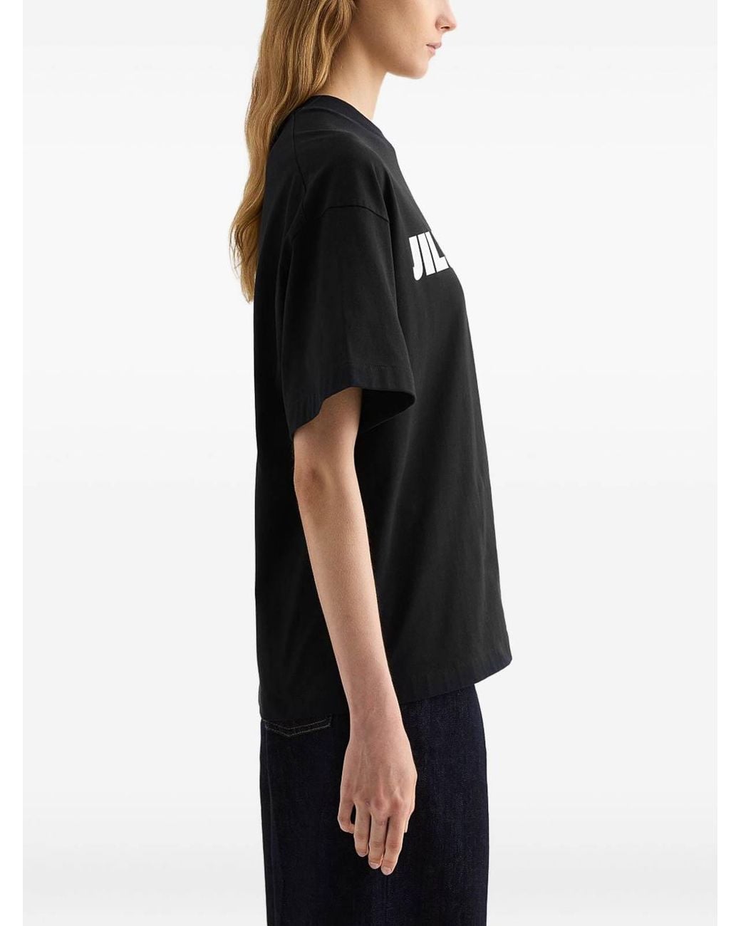 Jil Sander Black Logo Cotton T-Shirt