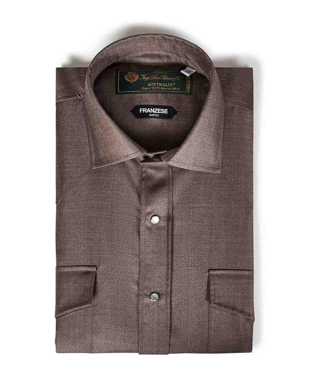 Franzese Collection Brown Model Western Shirt for men