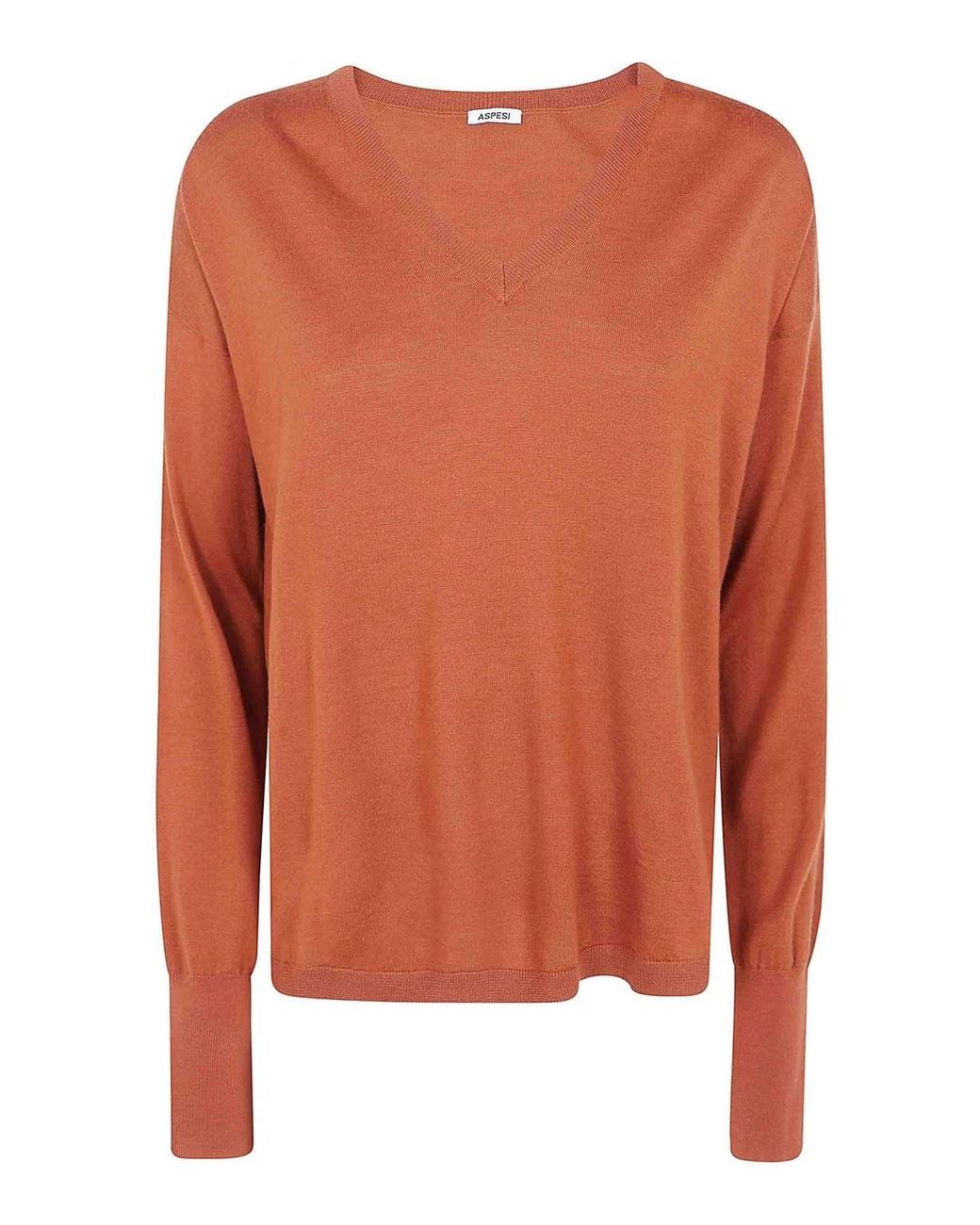 Aspesi Orange V Neck Sweater