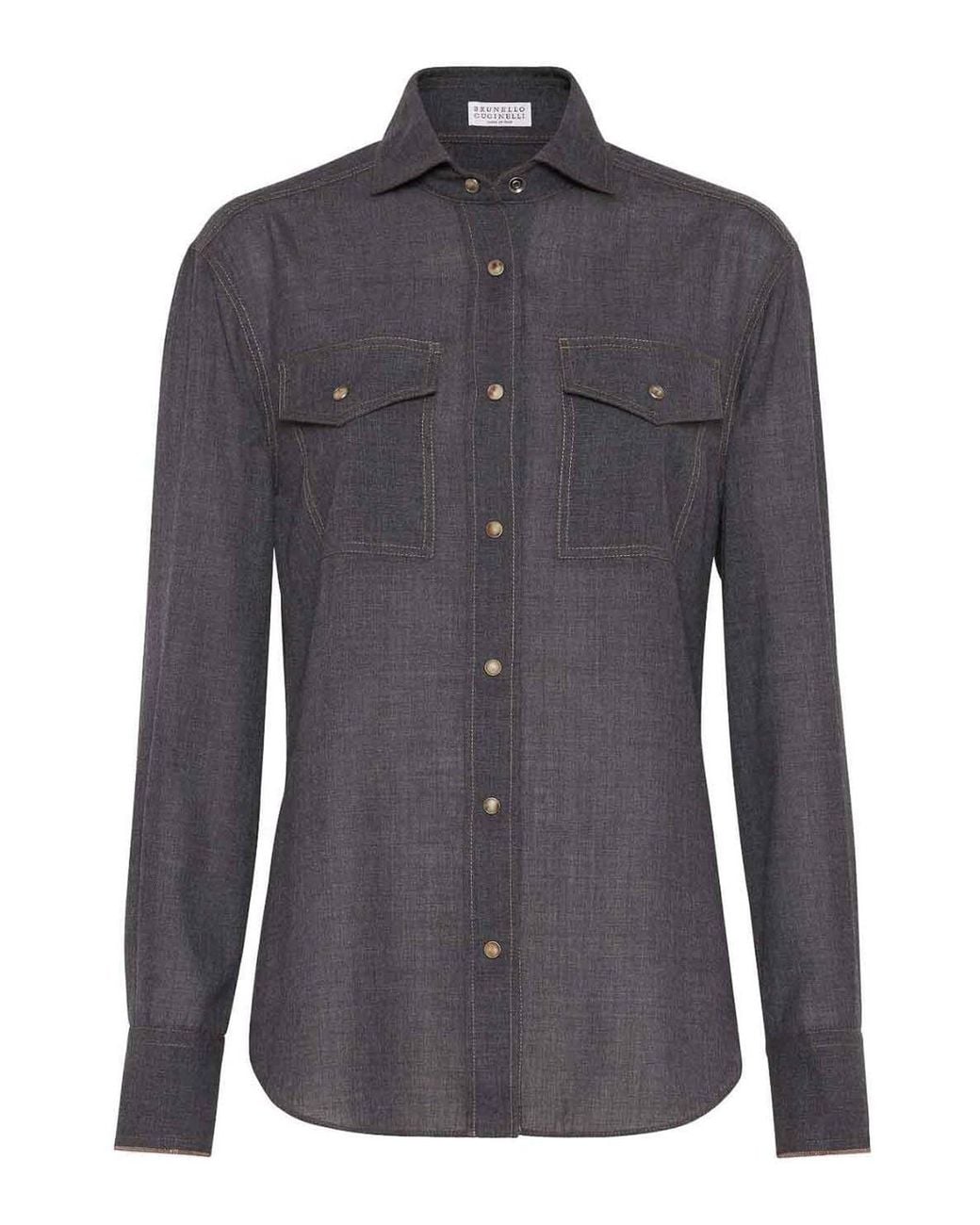 Brunello Cucinelli Blue Long Sleeve Shirt