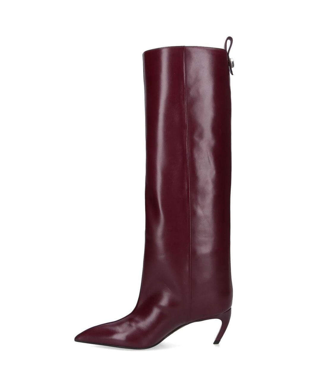 The Attico Purple Mid-Calf Leather Boots