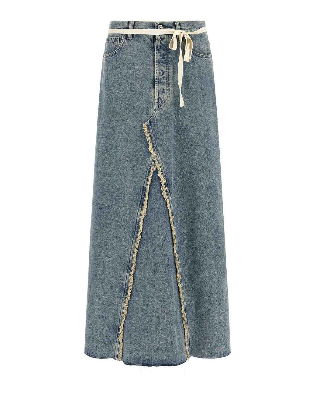 Maison Margiela Blue Raw Hem Denim Skirt