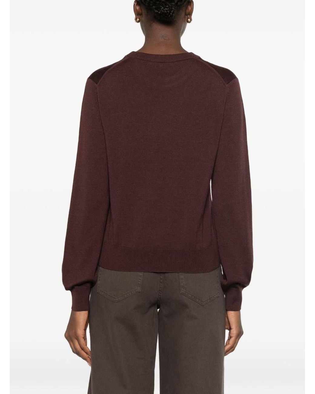 Maison Kitsuné Purple Baby Fox Wool Crewneck Jumper
