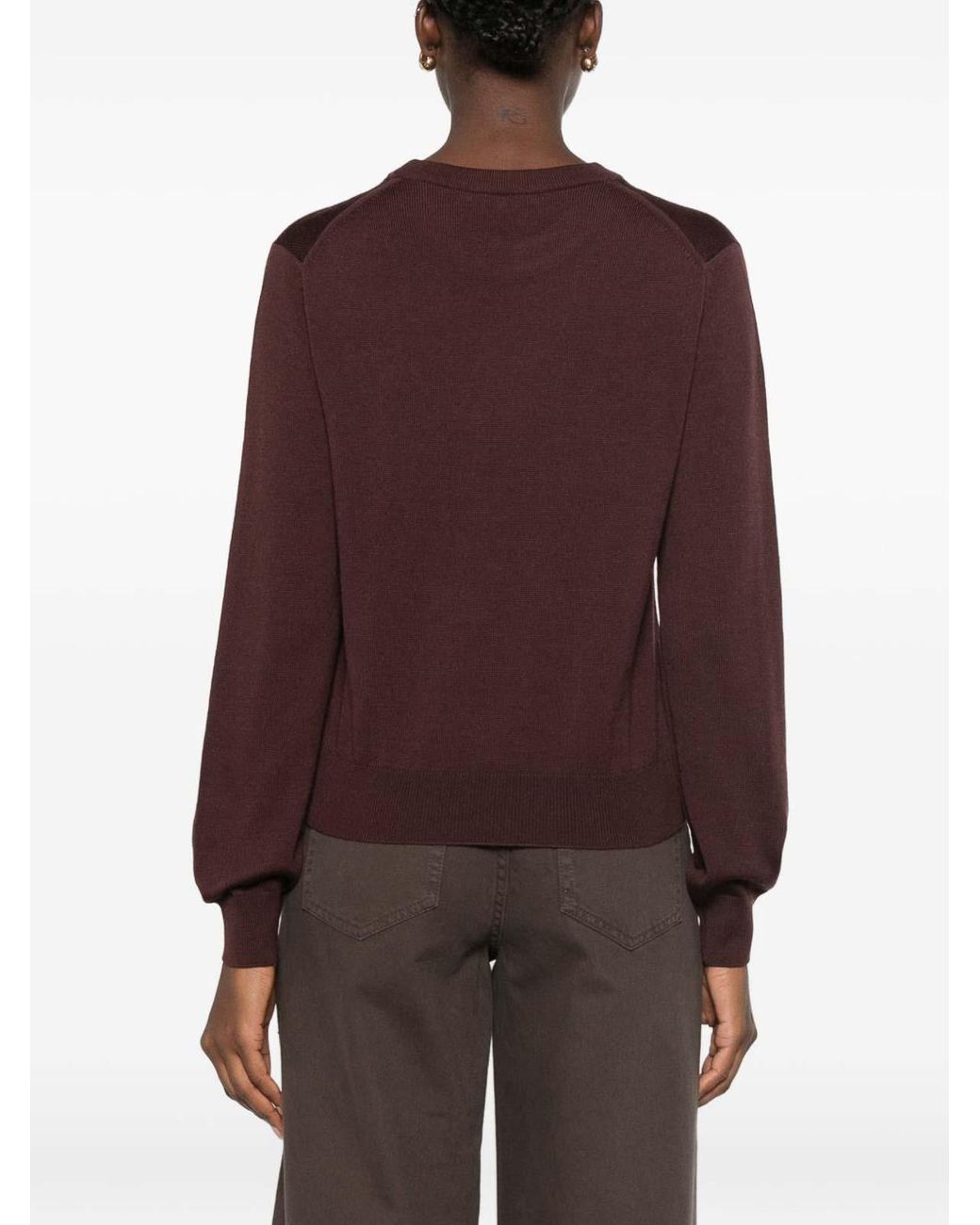 Pull Col Rond Maison Kitsuné en coloris Purple