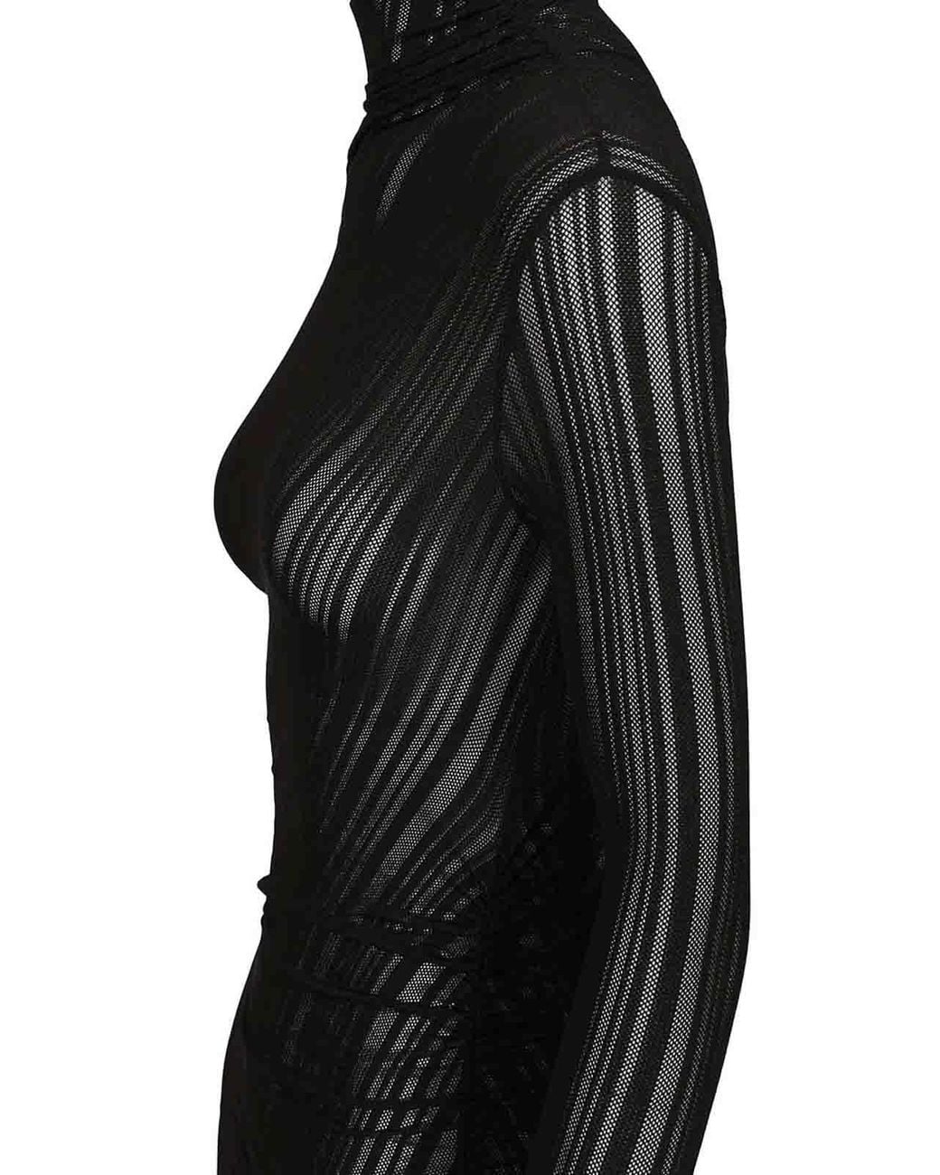 Amazuìn Black Olga Long Dress
