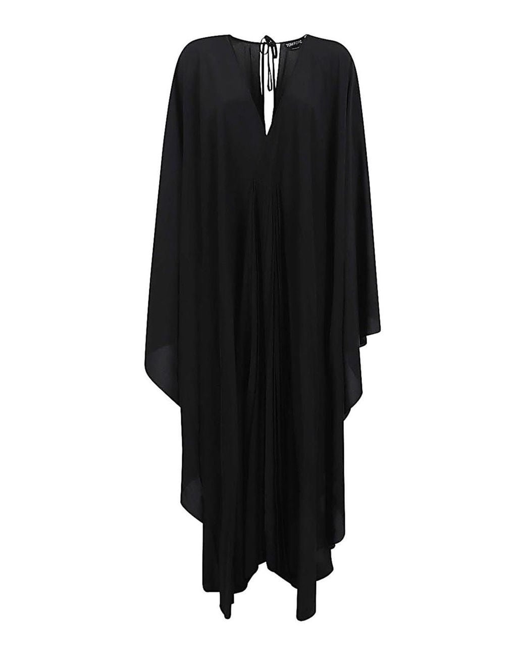 Tom Ford Black Asymmetric V-Neck Dress