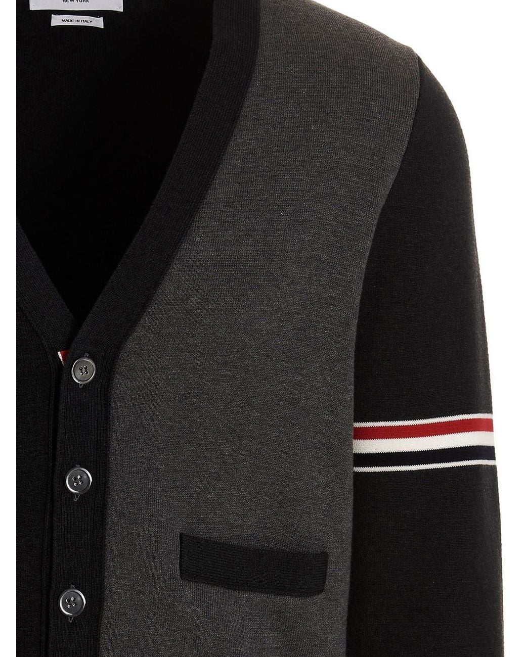 Thom Browne Black Two-Color Cardigan for men