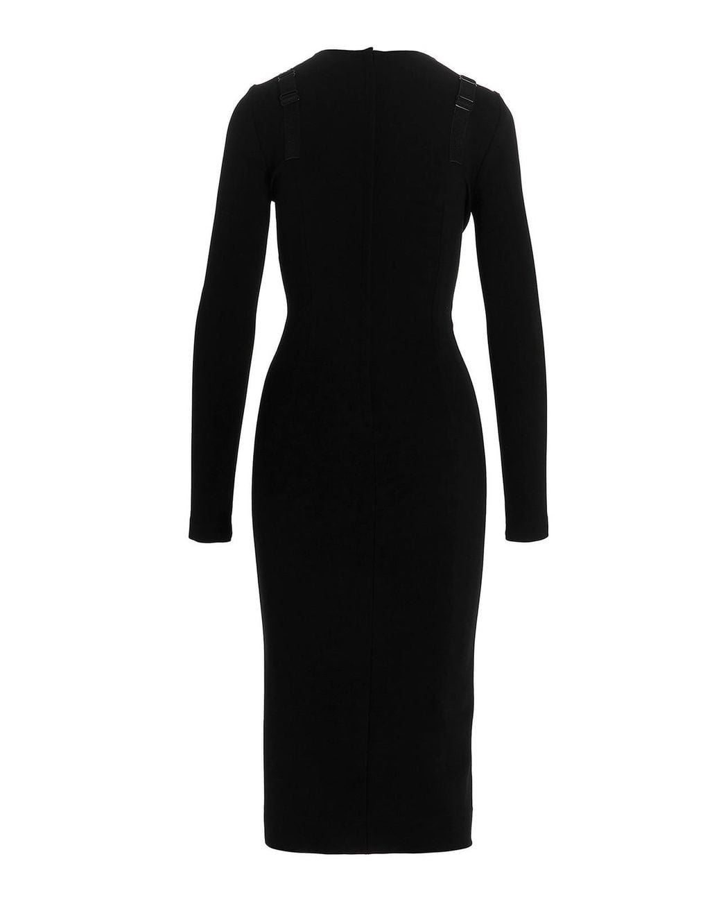 Dolce & Gabbana Black Lace Insert Midi Dress