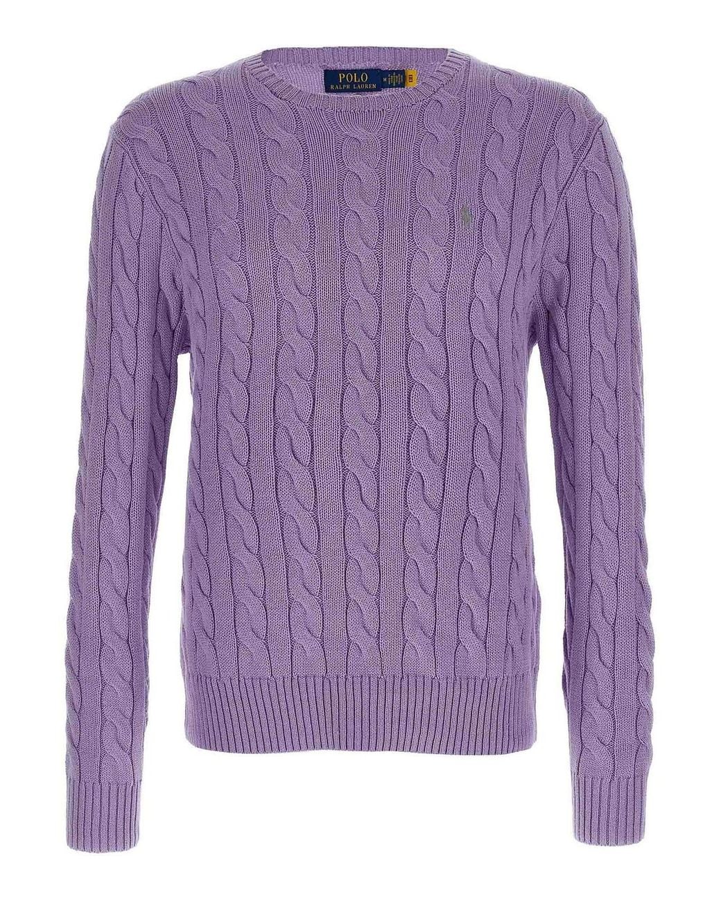 Polo Ralph Lauren Purple Cotton Braided Sweater for men
