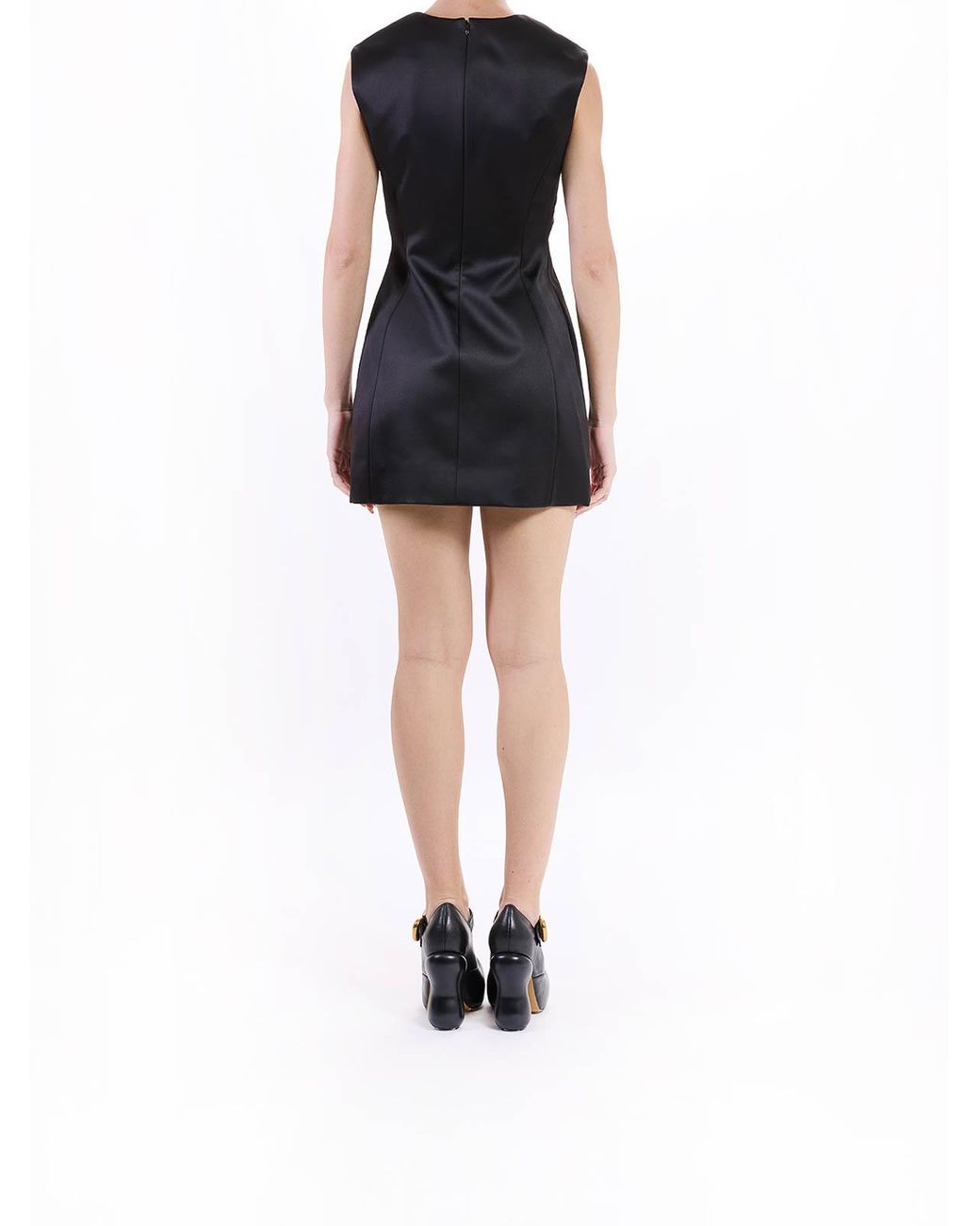 Marc Jacobs Black Seamed Up Satin Dress