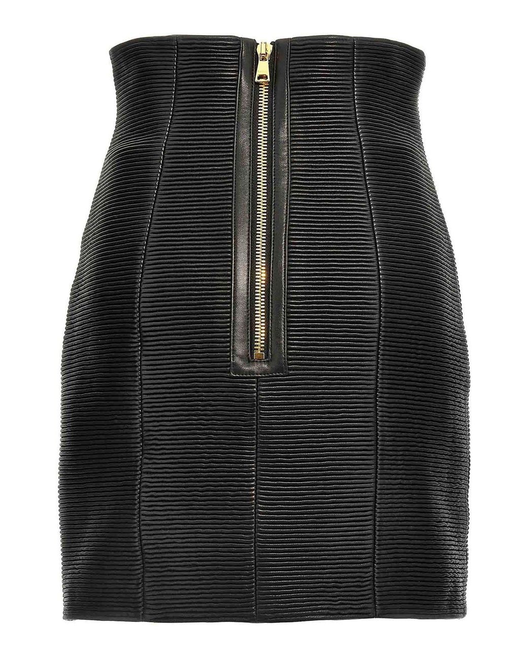 Balmain Black 'Hw Rolled' Skirt