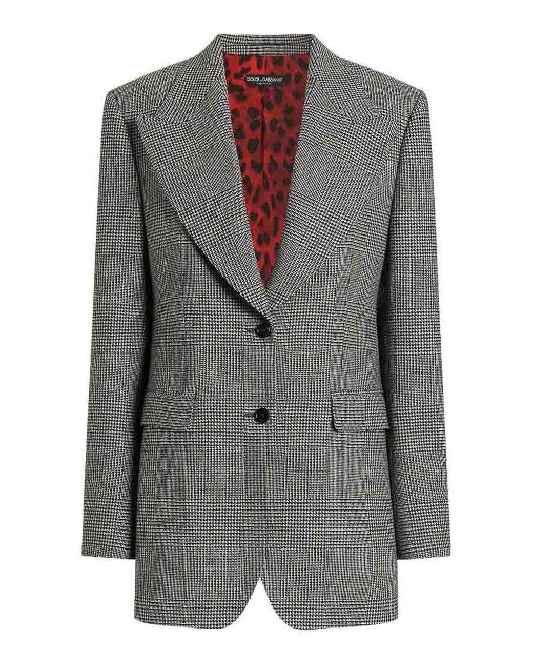 Dolce & Gabbana Gray Prince Of Wales Jacket