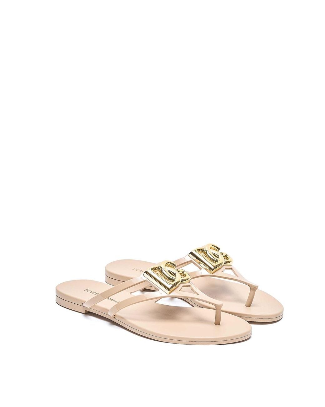 Dolce & Gabbana Natural Dg Flip Flops