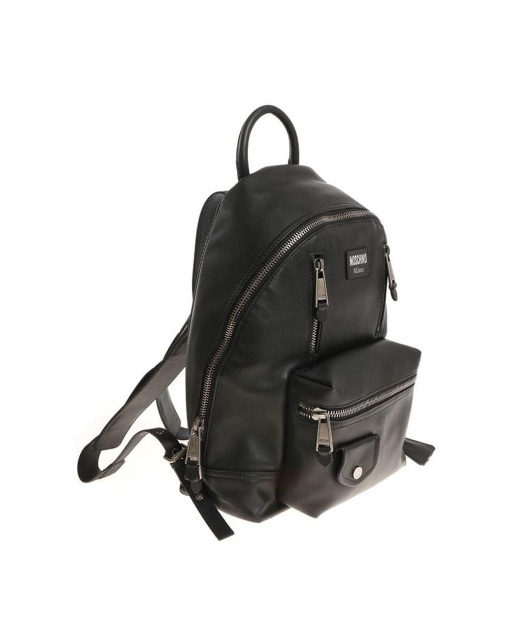 Moschino Black Biker Backpack for men