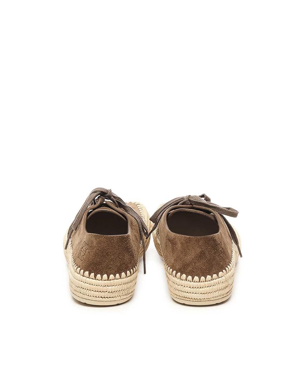 Loewe Brown Rio Suede And Raffia Lace-Ups for men