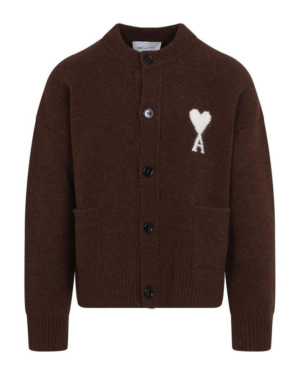 AMI Brown Adc Cardigan for men