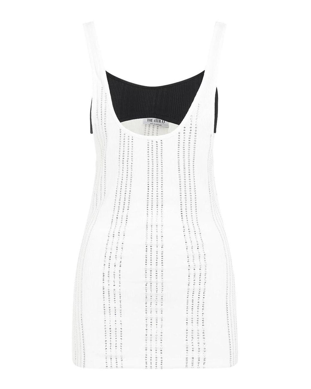 The Attico White Flat Ribbed Jersey Tank Top