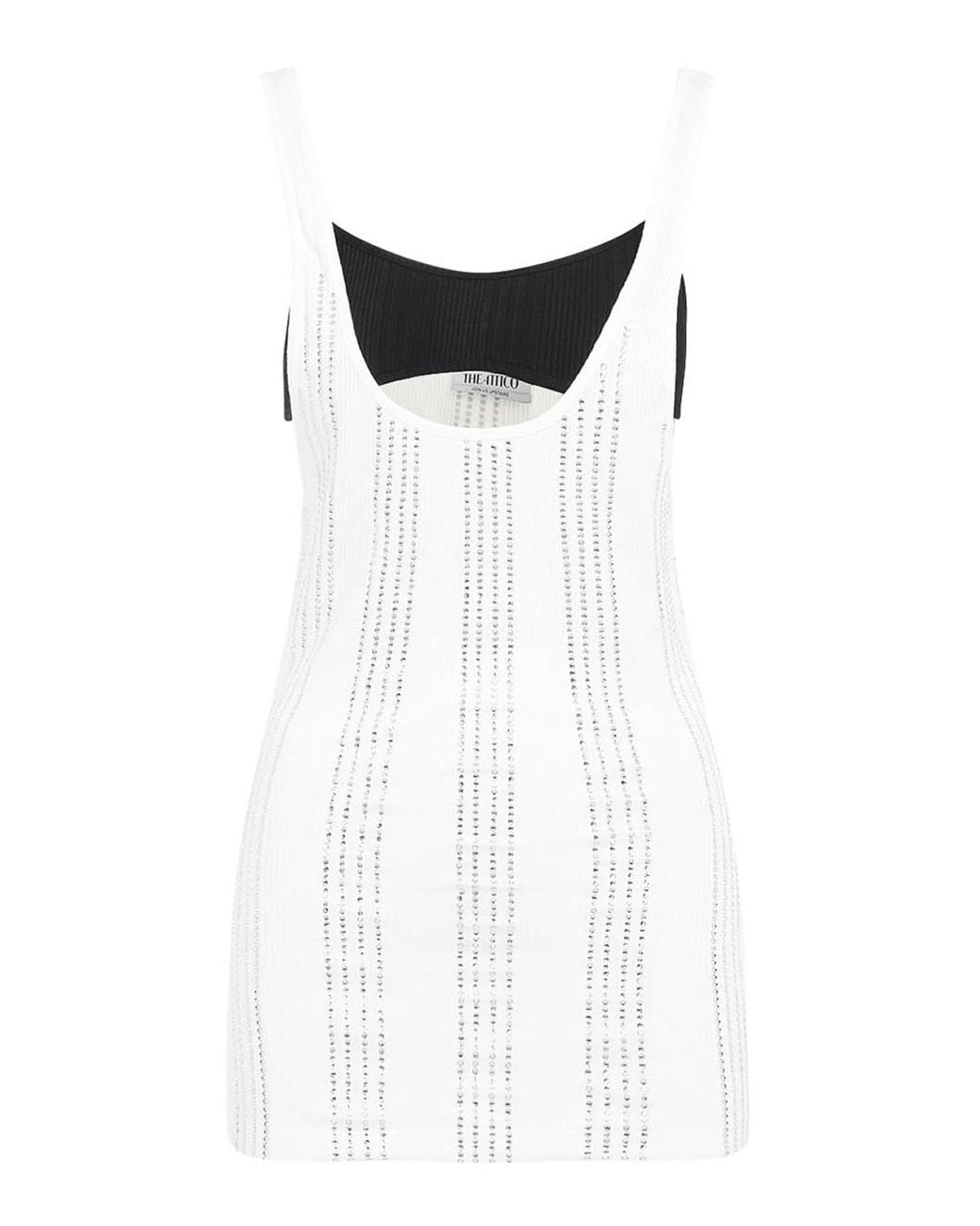 The Attico White Flat Ribbed Jersey Tank Top