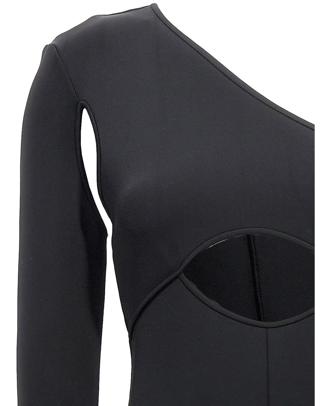 David Koma Black Scuba Cut Out One-Length Bodysuit