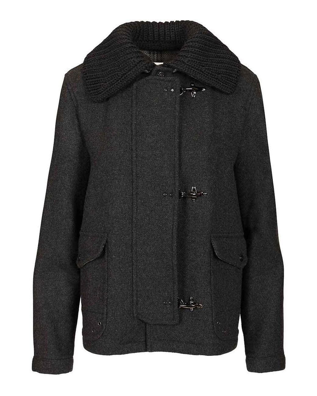 Fay Black 3-Hook Wool Jacket