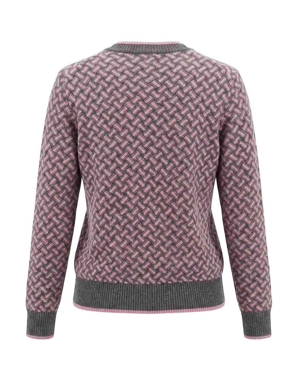 Drumohr Purple Long Sleeve V-Neck Sweater