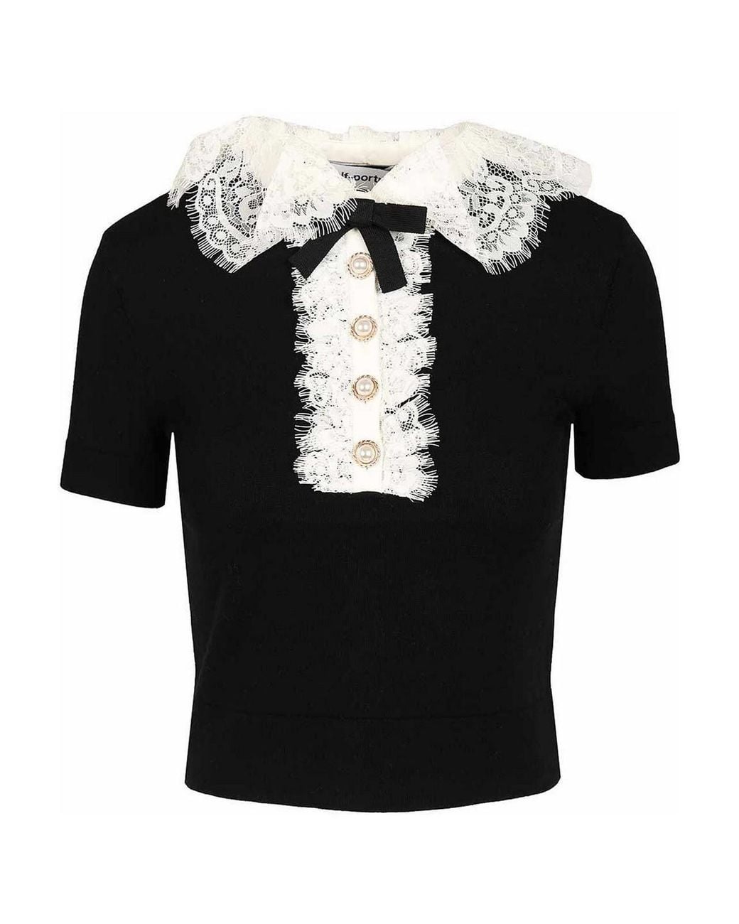 Self-Portrait Black Knitted Top