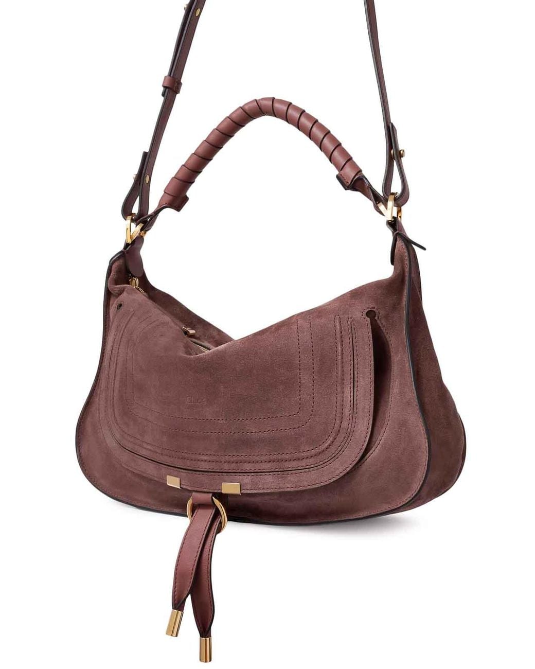 Chloé Purple Marcie Small Suede Shoulder Bag