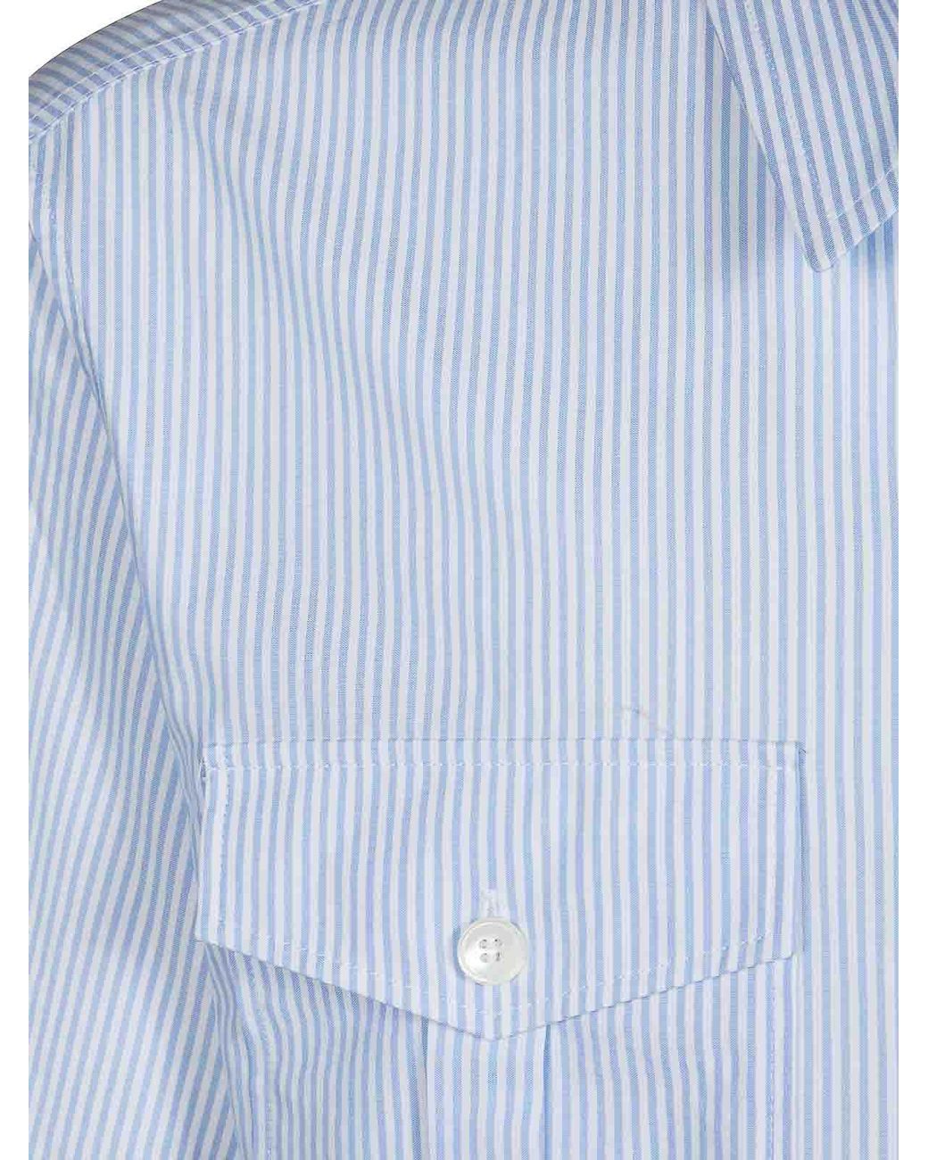 MM6 by Maison Margiela Blue Short-Sleeved Shirt for men