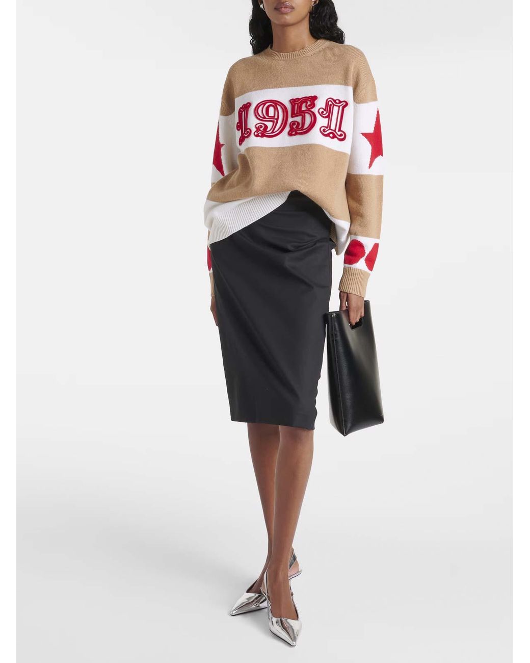 Max Mara Red Dirce Oversized Wool And Cashmere Jumper