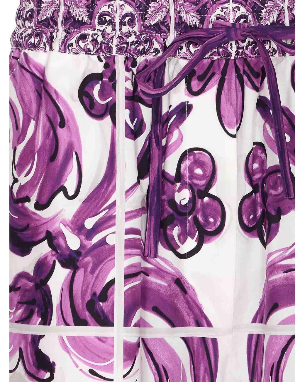 Dolce & Gabbana Purple Maiolica Print Shorts