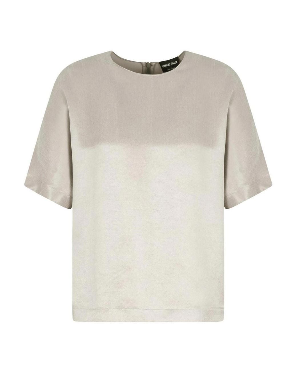 Giorgio Armani Natural Cupro And Viscose Crew-Neck Blouse
