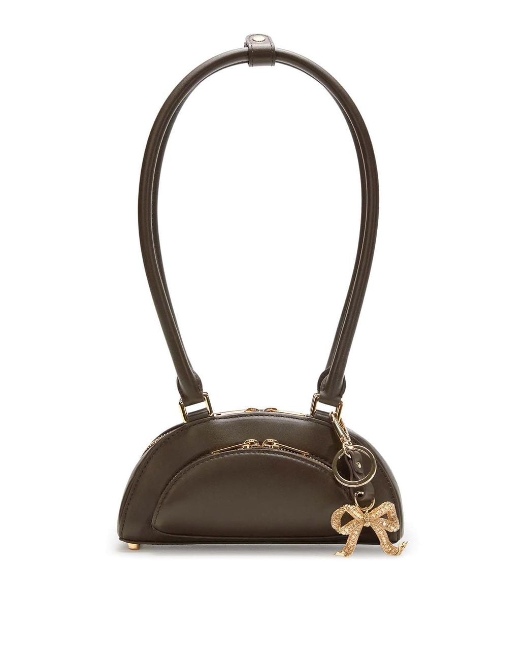 Self-Portrait Brown Leather Shoulder Bag With Charms