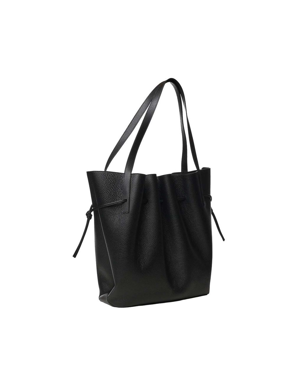 Yuzefi Black Scallop Leather Tote Bag