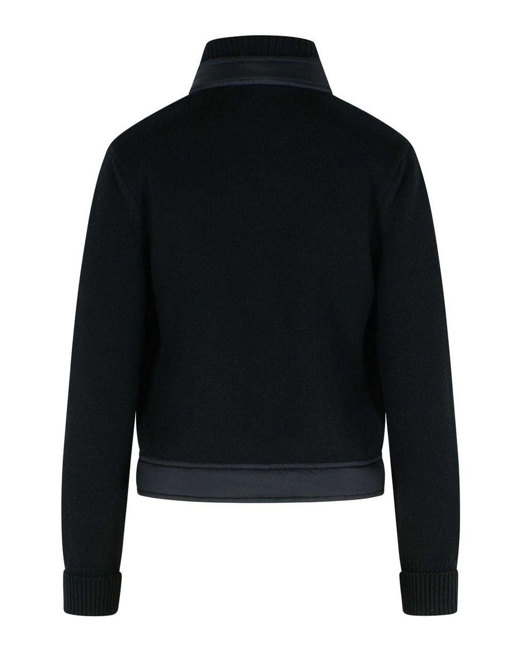 Moncler Blue Virgin Wool Padded Cardigan