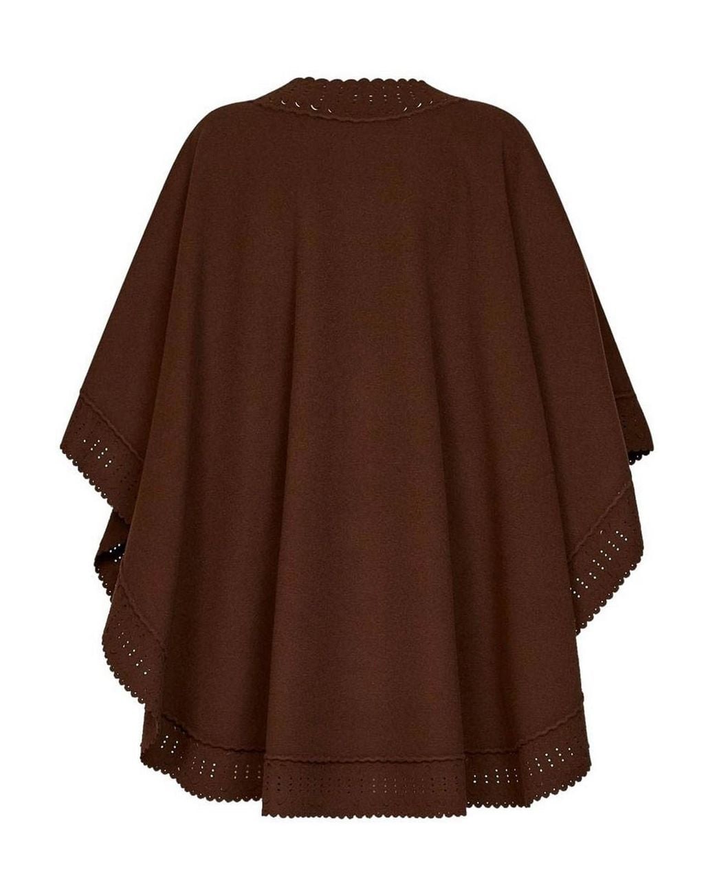 Ermanno Scervino Brown Wool Cape