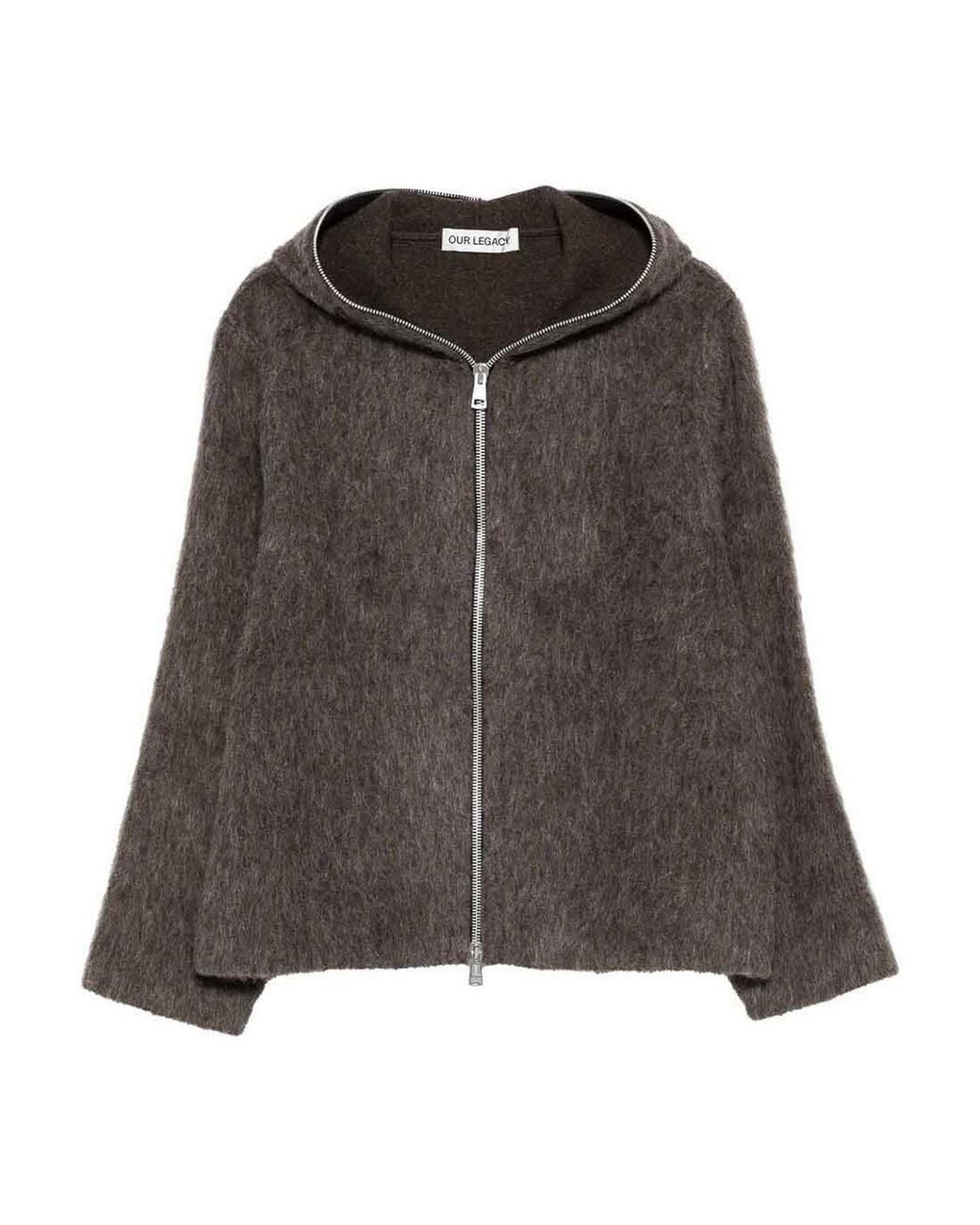 Our Legacy Brown Full Zip Hood for men